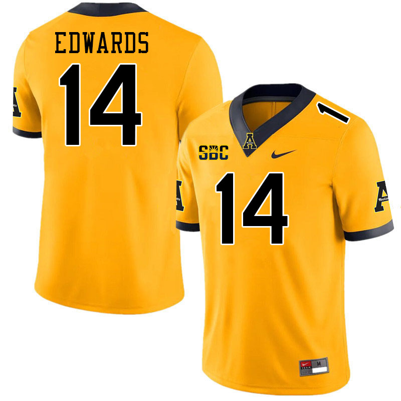 Appalachian State Mountaineers #14 Armanti Edwards College Football Jerseys-Gold